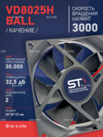 Вентилятор  VD8025H Ball (качения) 12V - st-e.info - Ульяновск
